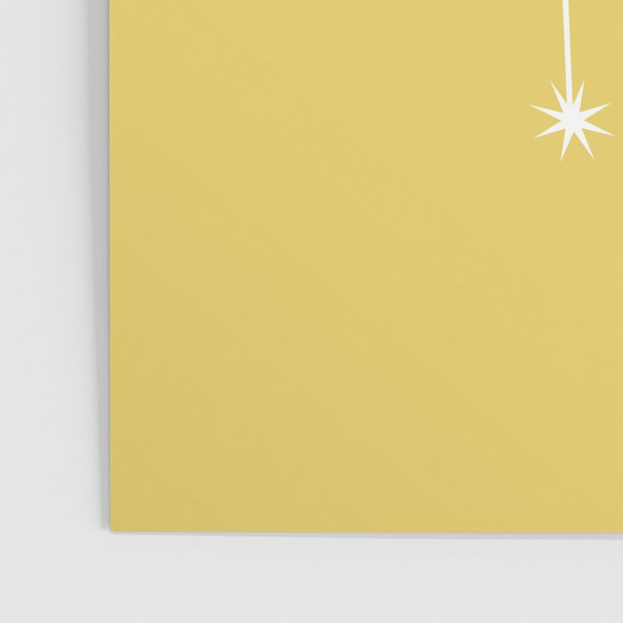 Gemini Zodiac Star Constellation Line Art Soft Yellow Poster Gallery Image 3