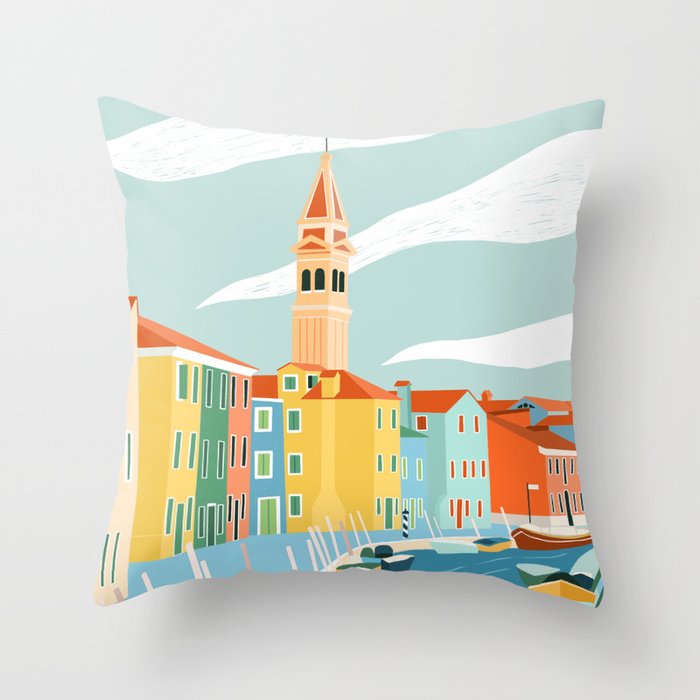 Murano, Venice, Italy Throw Pillow Gallery Image 1