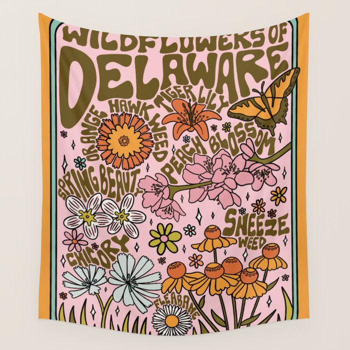 Delaware Wildflowers Wall Tapestry Gallery Image 4