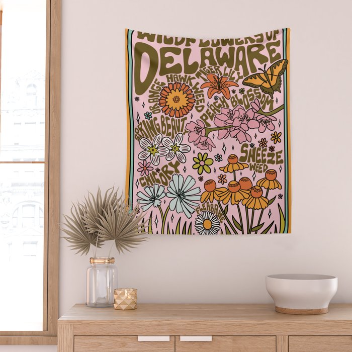 Delaware Wildflowers Wall Tapestry Gallery Image 2