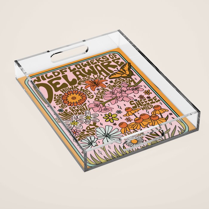 Delaware Wildflowers Acrylic Tray Gallery Image 1