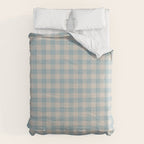 Pastel Blue Gingham Plaid Pattern Comforter Gallery Image 6