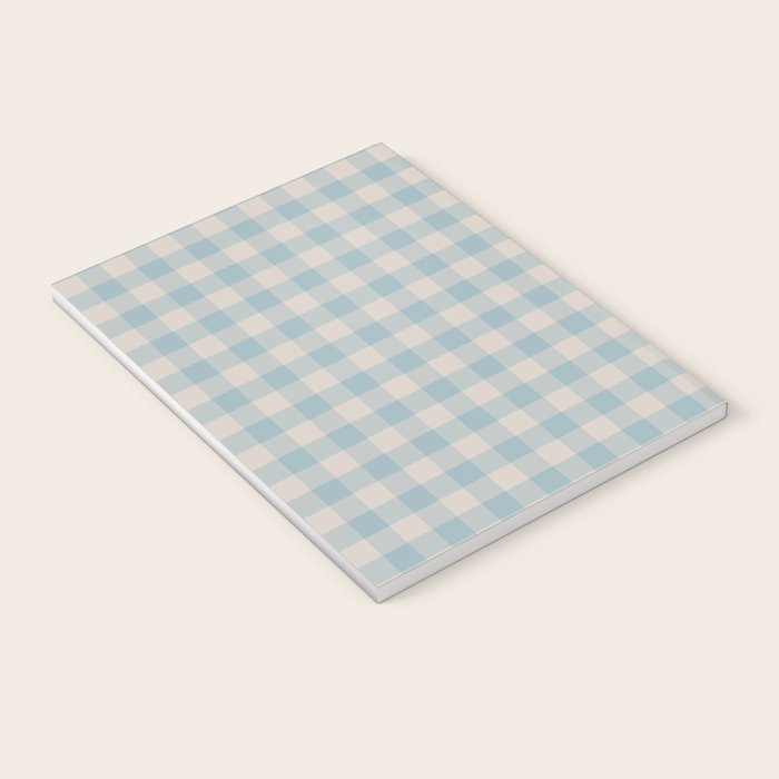 Pastel Blue Gingham Plaid Pattern Notebook Gallery Image 3