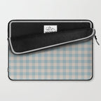 Pastel Blue Gingham Plaid Pattern Laptop Sleeve Gallery Image 2