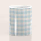 Pastel Blue Gingham Plaid Pattern Coffee Mug Gallery Image 4