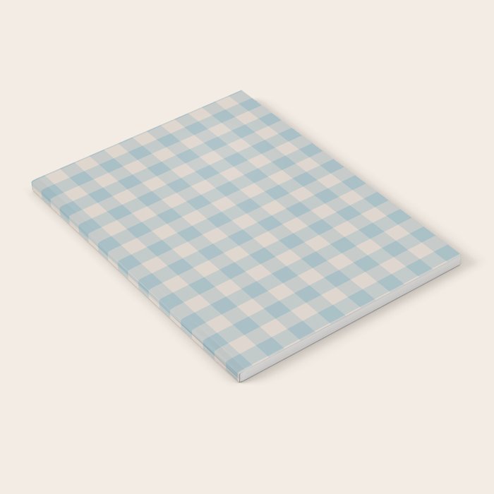 Pastel Blue Gingham Plaid Pattern Notebook Gallery Image 1