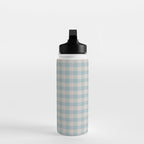 Pastel Blue Gingham Plaid Pattern Water Bottle Gallery Image 3