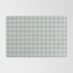 Pastel Blue Gingham Plaid Pattern Rug Gallery Image 2