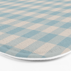Pastel Blue Gingham Plaid Pattern Bath Mat Gallery Image 3