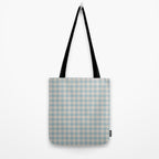 Pastel Blue Gingham Plaid Pattern Tote Bag Gallery Image 2