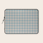 Pastel Blue Gingham Plaid Pattern Laptop Sleeve Gallery Image 1
