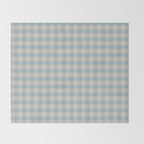 Pastel Blue Gingham Plaid Pattern Throw Blanket Gallery Image 2