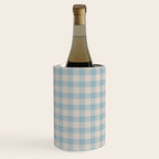 Pastel Blue Gingham Plaid Pattern Wine Chiller Gallery Image 1
