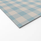 Pastel Blue Gingham Plaid Pattern Welcome Mat Gallery Image 2