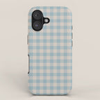 Pastel Blue Gingham Plaid Pattern iPhone Case Gallery Image 1