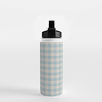 Pastel Blue Gingham Plaid Pattern Water Bottle Gallery Image 2