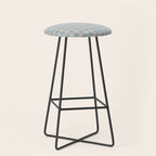 Pastel Blue Gingham Plaid Pattern Stool Gallery Image 1