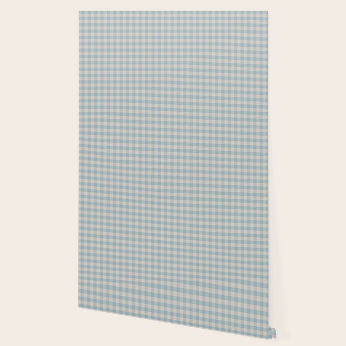 Pastel Blue Gingham Plaid Pattern Wallpaper Gallery Image 2