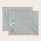 Pastel Blue Gingham Plaid Pattern Placemat Gallery Image 1
