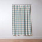 Pastel Blue Gingham Plaid Pattern Window Curtain Gallery Image 3