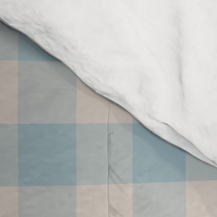 Pastel Blue Gingham Plaid Pattern Comforter Gallery Image 4