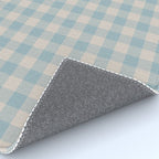 Pastel Blue Gingham Plaid Pattern Rug Gallery Image 4