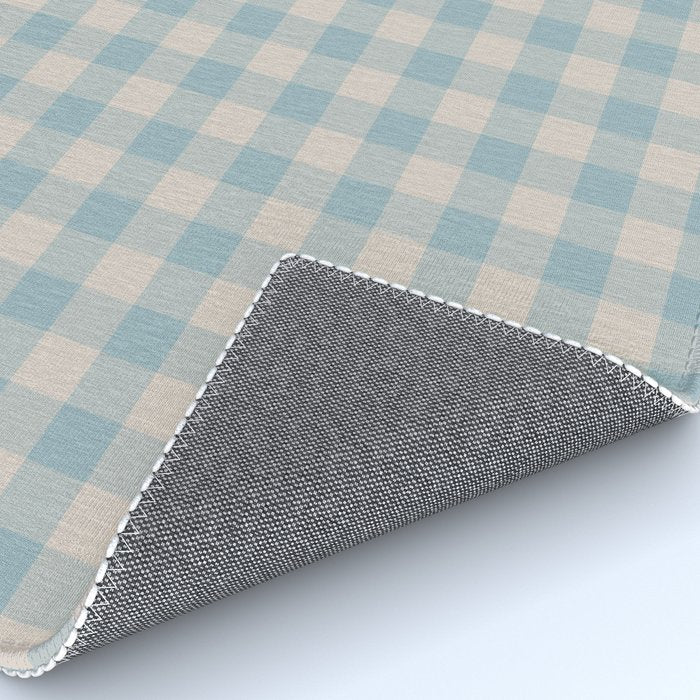 Pastel Blue Gingham Plaid Pattern Rug Gallery Image 4