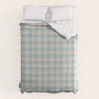 Pastel Blue Gingham Plaid Pattern Duvet Cover Gallery Image 6