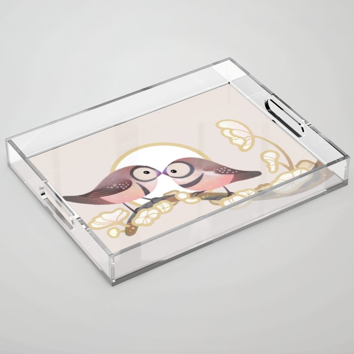 Owl finch Acrylic Tray Gallery Image 1