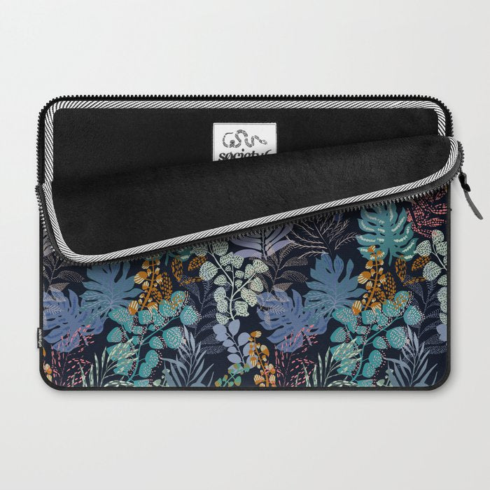 tropical blue night leaves Laptop Sleeve Gallery Image 2