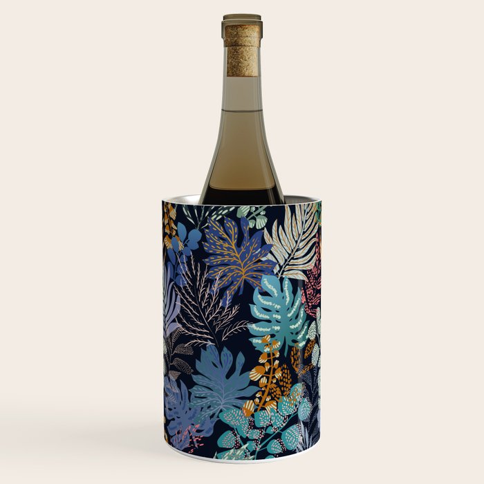 tropical blue night leaves Wine Chiller Gallery Image 3
