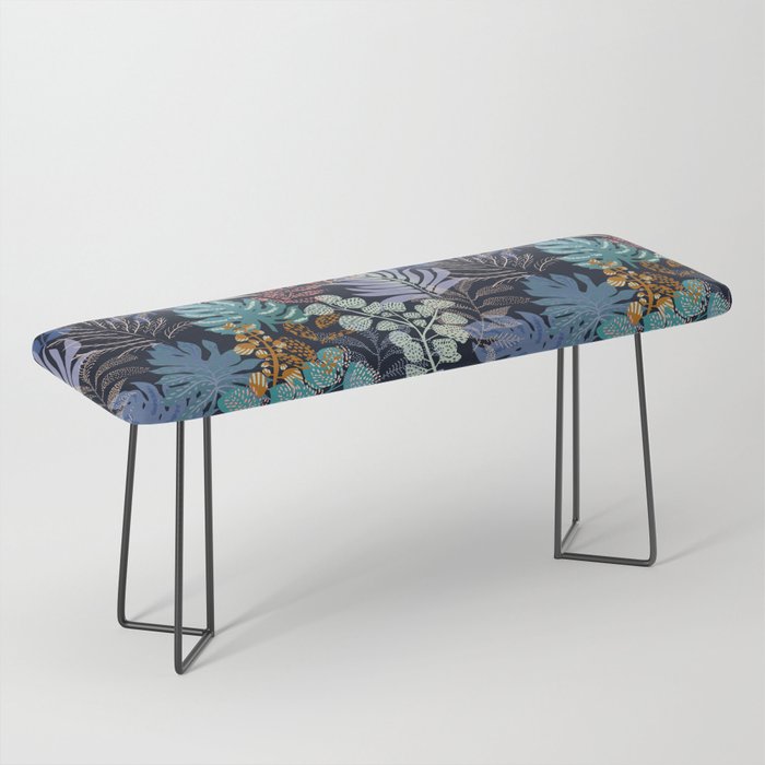 tropical blue night leaves Bench Gallery Image 1