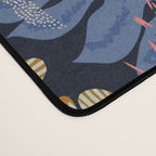 tropical blue night leaves Desk Mat Gallery Image 4