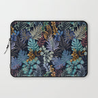 tropical blue night leaves Laptop Sleeve Gallery Image 1