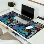 tropical blue night leaves Desk Mat Gallery Image 2