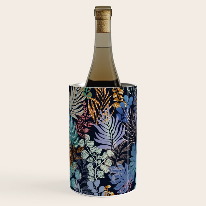 tropical blue night leaves Wine Chiller Gallery Image 1