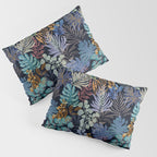 tropical blue night leaves Pillow Sham Gallery Image 3
