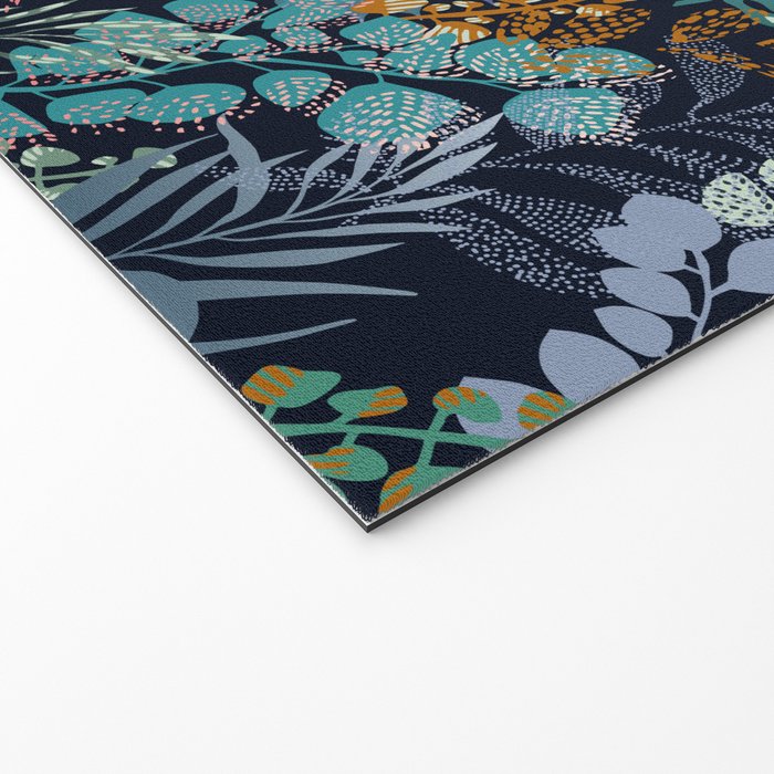 tropical blue night leaves Welcome Mat Gallery Image 2