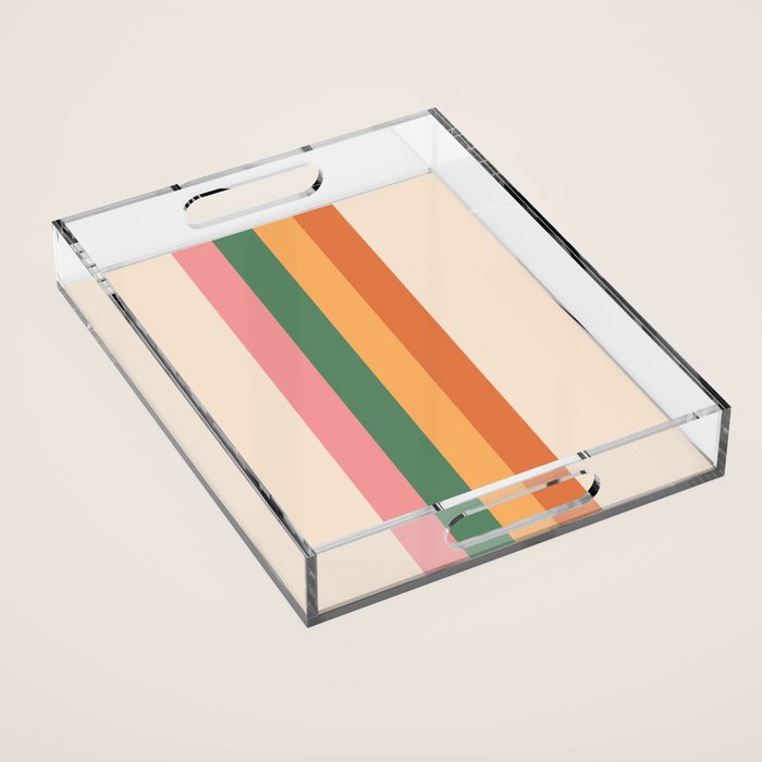Retro Color Lines - 1-1 Acrylic Tray Gallery Image 1