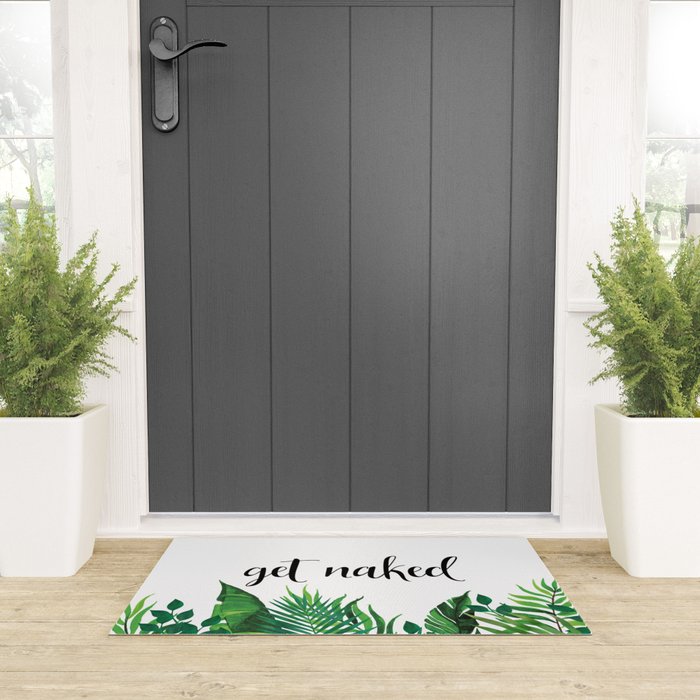 Get Naked, Meme, Tropical, Fun Bathroom Art Welcome Mat Gallery Image 3