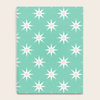 Northern Winter Star Festive Grid Pink White and Mint Green Notebook Gallery Image 4