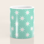 Northern Winter Star Festive Grid Pink White and Mint Green Coffee Mug Gallery Image 4