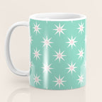 Northern Winter Star Festive Grid Pink White and Mint Green Coffee Mug Gallery Image 3