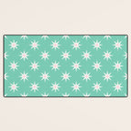 Northern Winter Star Festive Grid Pink White and Mint Green Desk Mat Gallery Image 3