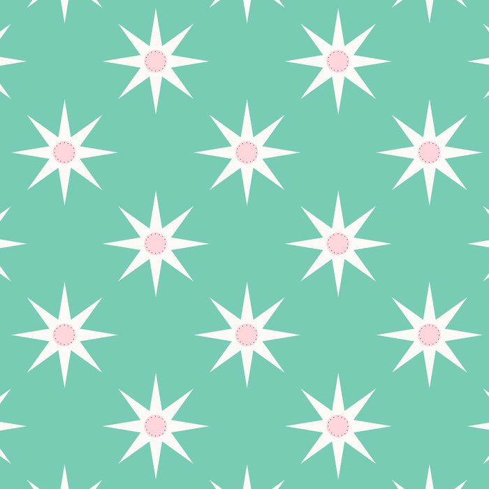 Northern Winter Star Festive Grid Pink White and Mint Green Coffee Mug Gallery Image 2