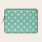 Northern Winter Star Festive Grid Pink White and Mint Green Laptop Sleeve Gallery Image 1
