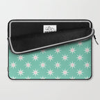 Northern Winter Star Festive Grid Pink White and Mint Green Laptop Sleeve Gallery Image 2