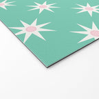Northern Winter Star Festive Grid Pink White and Mint Green Welcome Mat Gallery Image 2