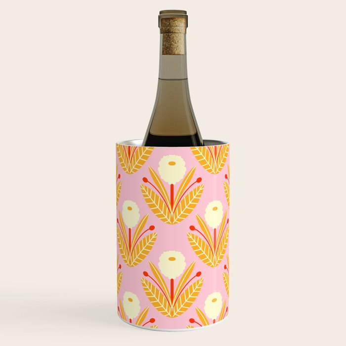 Happy White Dahlias - Pattern Wine Chiller Gallery Image 1