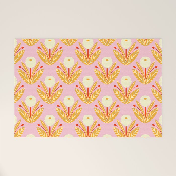 Happy White Dahlias - Pattern Welcome Mat Gallery Image 1
